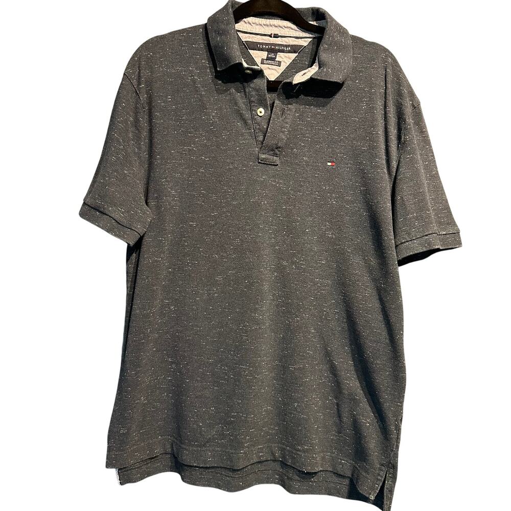 Tommy Hilfiger Size Large Classic Fit Navy Polo Golf Business Office Preppy